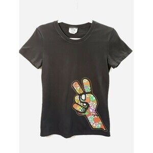 Ben & Jerry’s Short Sleeve T-Shirt Womens Size Medium Black Organic Cotton USA